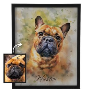 Akvarellityylinen lemmikkimuotokuva valokuvasta nopeasti (DIGITAALINEN TIEDOSTO)