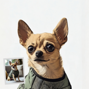 Digitaalinen Sarjakuvatyylinen Koiramuotokuva, 2000x2000px (DIGITAALINEN TIEDOSTO)